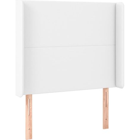 Maison Exclusive - Kopfteil mit Ohren Weiß 93x16x118/128 cm Kunst (1/5)