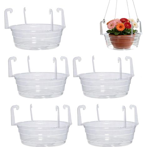Bac à eau suspendu pour plantes, panier en plastique avec crochets, (1/5)