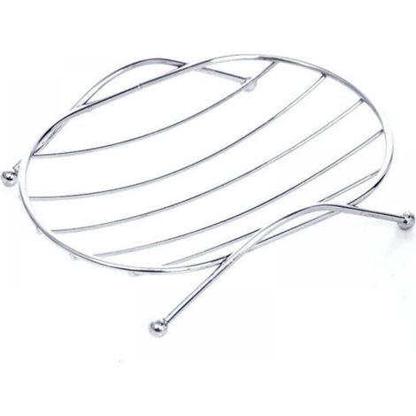Set di 2 portasapone ovali resistenti in acciaio inox per doccia, bagno e cucina.