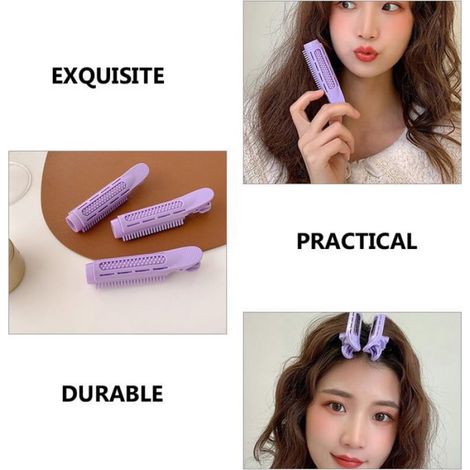 Lot de 10 bigoudis pour cheveux, brosse à cheveux, pince à cheveux, rouleau pour franges (1/5)