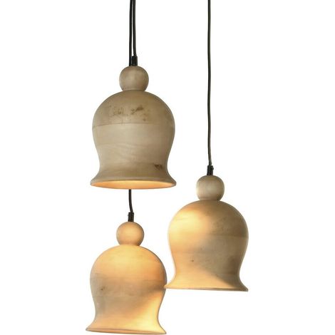 Suspension en bois de manguier noir naturel style romantique - Bois naturel clair et noir (1/5)