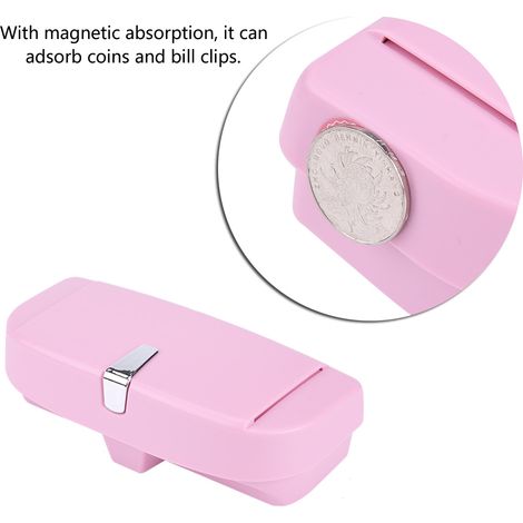 Porte-Lunettes de Soleil Voiture, Boîte de Rangement Universelle avec Clip, Organisateur pour Pare-Soleil, Coque Rose, Étui Pratique et Polyvalent (1/5)