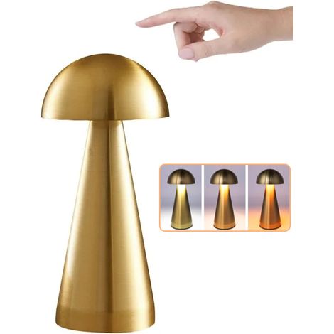 Lampe de table LED sans fil, lampe tactile à intensité variable, lampe de bureau rechargeable, éclairage de restaurant, 3 températures de couleur (1/5)