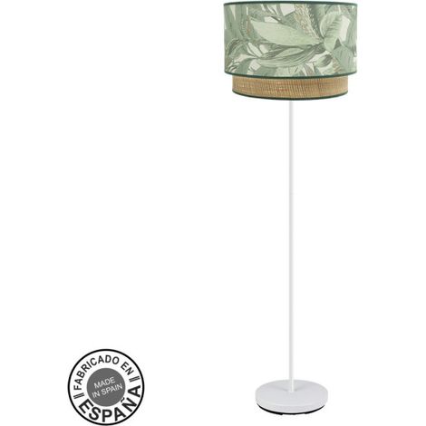 FABRILAMP Lampada de lampada da terra soggiorno Congo 1xe27 Bianco/verde-naturale