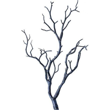 Lot de 3 branches d'arbre artificielles séchées en plastique, imitant de vraies plantes, en forme de bois de cerf, pour la décoration (bleu).-35x15x1cm-Blue (1/3)