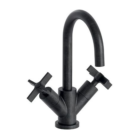 Lavabo Cross Road Melangeur Monotrou + Vidage Chrome Noir Brosse Robinetterie CROSS ROAD - CRISTINA ONDYNA CR22675