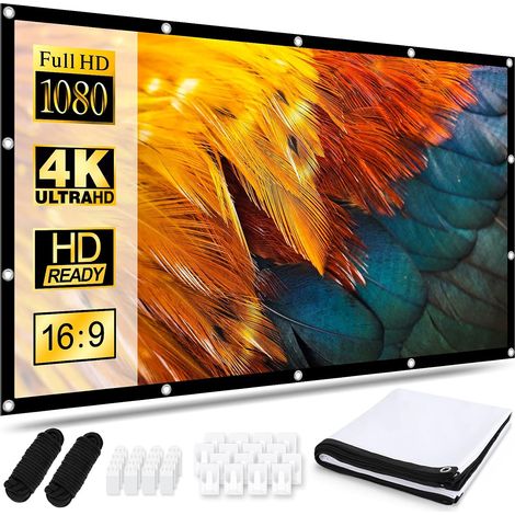 Écran de Projection Portable Pliable Extérieur 120 Pouces, 16: 9 HD, Double Face Anti-Plis Projection pour Vidéoprojecteurs, Écran pour Cinéma Maison, Fête, Nuit de Cinéma, Commercial (1/5)
