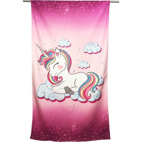 Serviette de plage licorne Rose Grande taille 90 x 170 cm