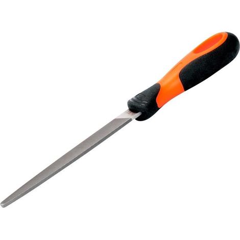 Bahco ERGO™ Tapered Edge Flat Second Cut File, 200mm (8-inch), Ergonomic Handle, Model BAH11082H (1/4)