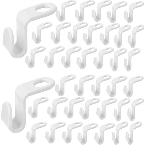 Lot de 40 Crochets de Cintre Blancs en Plastique, gain de place, Cintres Empilables Multicouches pour Armoires (1/5)