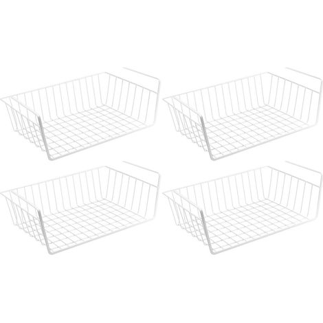 Panier De Rangement Suspendu - Métal Robuste 40x24x14cm - Pour Placards Cuisine épaisseur 3.5cm - Organisation Verticale - Lot De 4 (1/5)