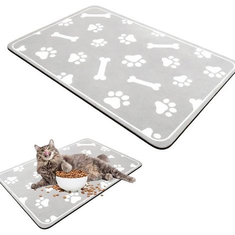Futtermatte für Haustiere, 30 x 50 cm, saugfähige Futtermatte für Hunde, Futtermatte für Hunde und Katzen, Badematte (1/5)