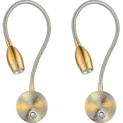 Lampe de lecture LED à intensité variable, lampe de chevet murale, bras flexible avec variateur tactile, à brancher, 3 modes de couleur, lot de 2