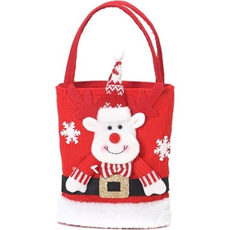 Sac cadeau Noël - Éléments de dessin animé - Grande capacité - 22x20x2 cm (1/5)