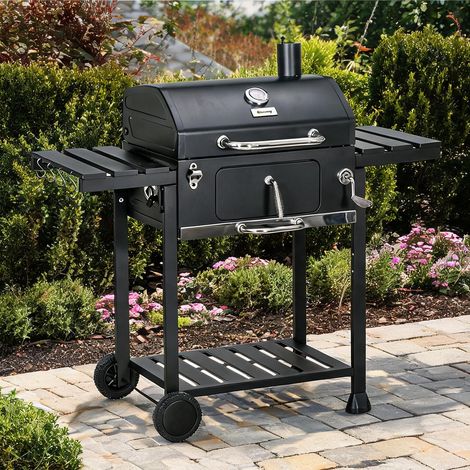 Barbecue au charbon schwarz en edelstahl PE 120 x 64 x 114 cm (1/5)
