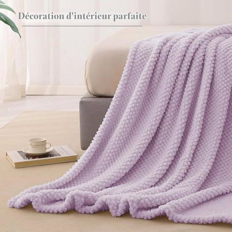 Whale Flotil Couverture Poire 220x240 cm Pid Canapé Jeté de Canapé en Microfibre Jacquard,Couverture 220x240cm Violet COUVERTURE (1/5)
