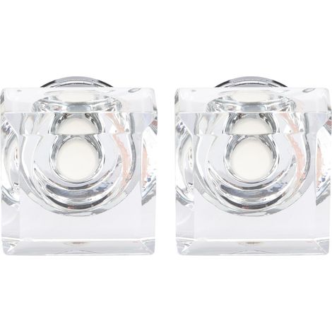 Boutons de Tiroir Carrés en Cristal Transparent, Lot de 2, Boutons de Meuble Décoratifs pour Armoire et Commode, Accessoires de Quincaillerie D'armoire, Style Européen, Résistant (1/5)