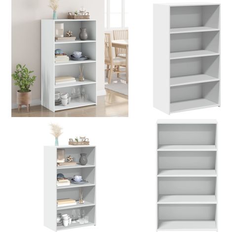Buffet haut blanc 70x41x124 cm bois d'ingénierie - Buffet Design Intemporel - Meuble Rangement Blanc - Commode Cuisine - Meuble Salon - Buffet Contemporain - Home & Living (1/5)