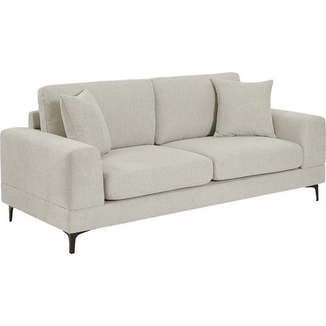 Divano 2 posti in tessuto testurizzato beige - JAMOLO (1/5)