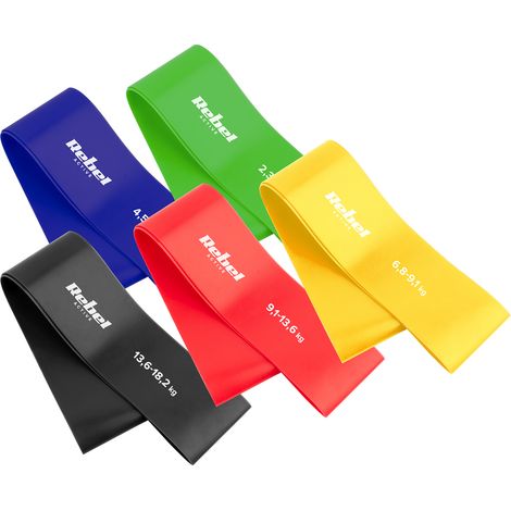 Set di 5 fasce elastiche Rebel TPE Mini Band L 2,3-18,2 kg (1/5)