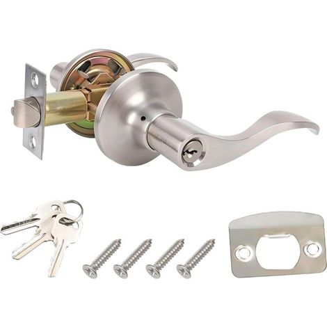 Set bestehend aus einem Schlafzimmertürgriff, modernem Türgriff mit Schlüssel, Hebeltürschloss, Innentürschloss