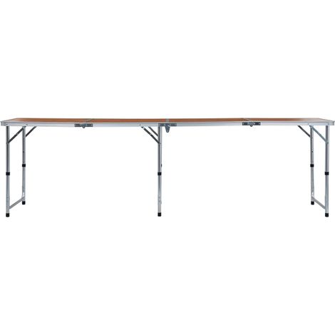 Table pliable de camping Aluminium 240x60 cm
