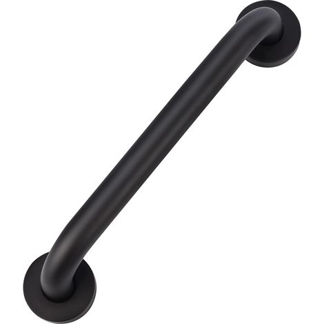 Barre d'appui salle de bain 40 cm antidérapante acier inox 201 noir huilé, main courante sécurité pour baignoire WC cuisine chambre douche, fixation murale vis dissimulée (1/5)