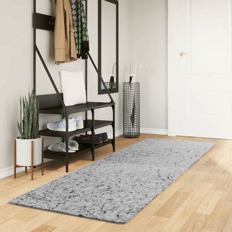 Shaggy-Teppich PAMPLONA Hochflor Modern Grau 80x250 cm (1/5)
