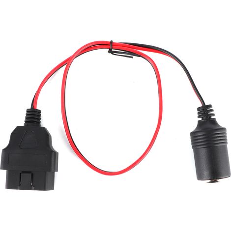 Les connecteurs 1 et 2 de l'adaptateur secteur de la prise allume-cigare se connectent au câble du dispositif OBD2. (1/5)