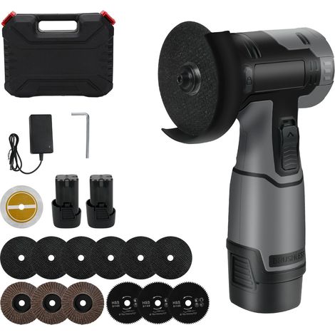 Mini meuleuse d'angle sans fil 16,8 V avec 2 batteries 3000 mAh, 76 mm, 32000 tr/min, mini batterie flexible avec 13 disques à tronçonner, pour couper, polir et affûter (1/5)