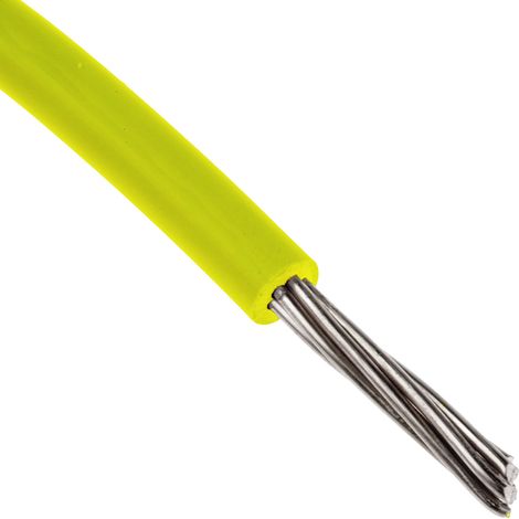 Fils de connexion RS PRO UL11028, 11 0,2 mm² 24 AWG, 600 V, MPPE Jaune, 100m ( Prix pour Bobine de 100 Mètres )