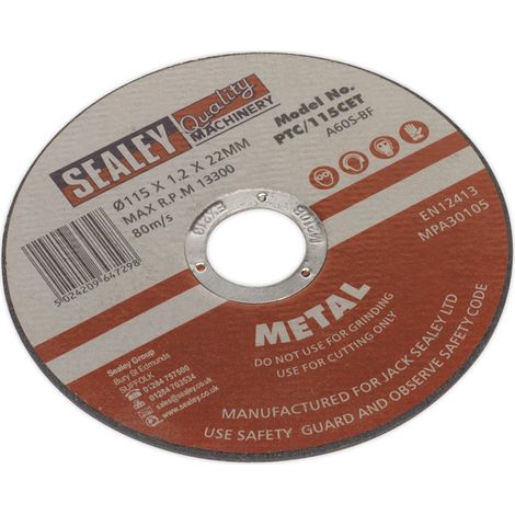 Sealey Cutting Disc �115 x 1.2mm �22mm Bore PTC/115CET