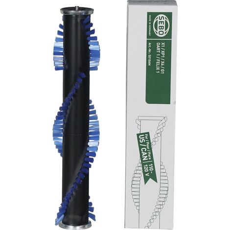 Rouleau de brosse pour aspirateur vertical, noir avec poils bleus, 270 mm x 57 mm x 57 mm (1/5)