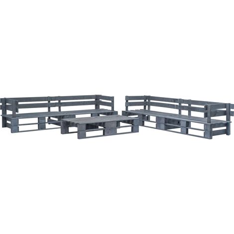 Mobili da giardino mobili da esterno set di mobili per pallet 6 pezzi in legno grigio 020018464