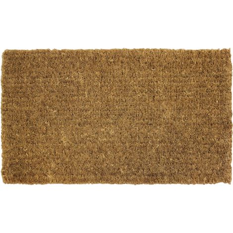 Plain Natural 100% Coir Entrance Doormat, 35x60cm