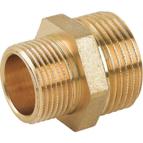 NIPLES DOPPIO RIDOTTO MASCHIO/MASCHIO IN OTTONE GIALLO 1"1/4