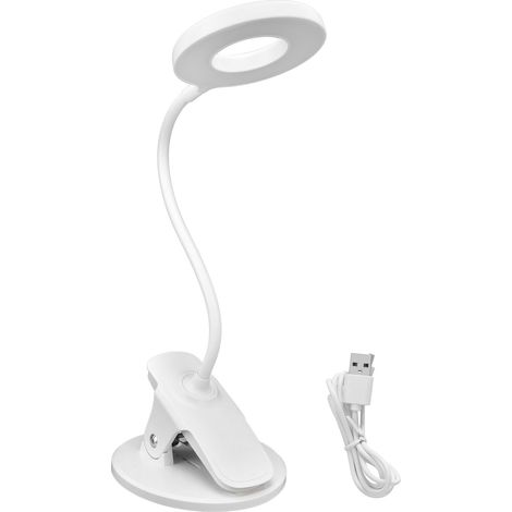 Lampe de Lecture LED Rechargeable USB, Pliable et Clip pour Livres, Lumière de Bureau Économique