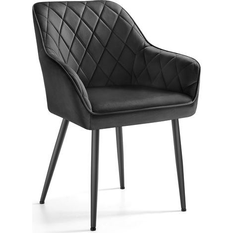 Chaise Salle à Manger, avec Accoudoirs, Revêtement en Velours (1/5)