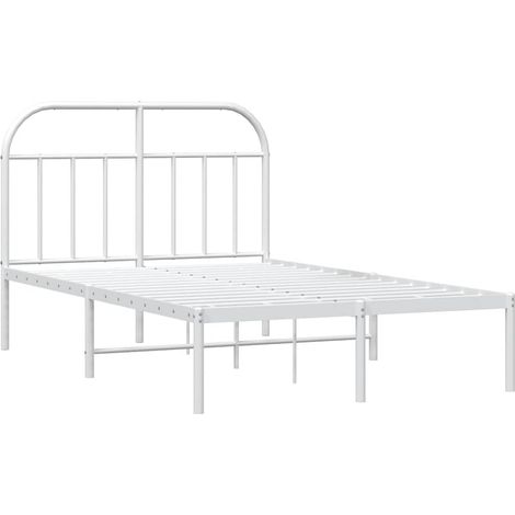 Estructura cama sin colchón con cabecero metal blanco 120x200cm vidaXL (1/5)