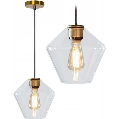 LAMPADA A SOSPENSIONE APP440-1CP VETRO TRASPARENTE 1-PUNTI LUCE E27 23X23X23,5CM REGOLABILE (1/5)