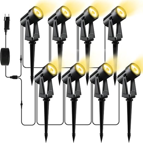 Outdoor LED Spotlight 28M, Pack of 8 3W Outdoor Led Floodlight (1/5)