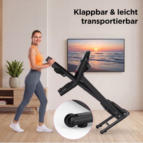 OKWISH Klappbares Laufband mit Steigung 2,5 HP, 120 kg, Schwarz (1/5)