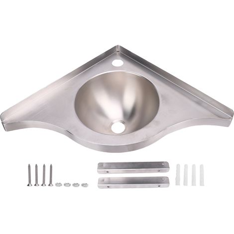 Évier d'angle pour camping-car, 15.9X5,1 pouces, en acier inoxydable 304, sortie 40mm, gain de place, pour camping-car, bateau, Yacht, salle de bains, cuisine (1/5)