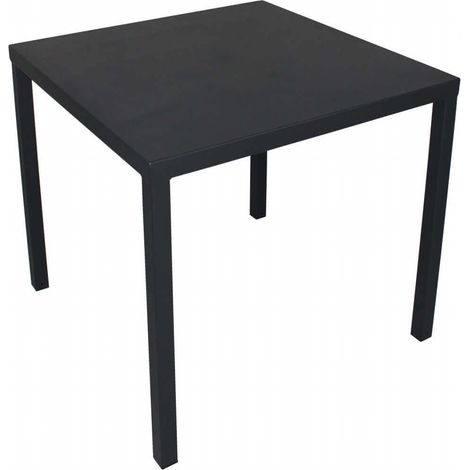 Tavolo quadrato 80x80 cm impilabile salvaspazio da esterno giardino per bar e ristoranti con struttura e piano in acciaio Bolton - White (1/5)