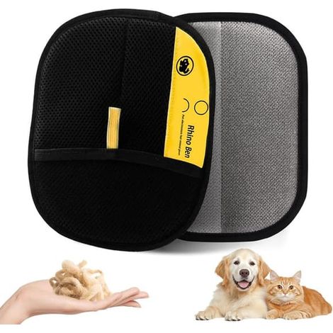 Confezione da 2 guanti bifacciali per la rimozione dei peli di animali domestici: guanti antistatici e riutilizzabili per una cura efficace di cani e gatti. (1/5)