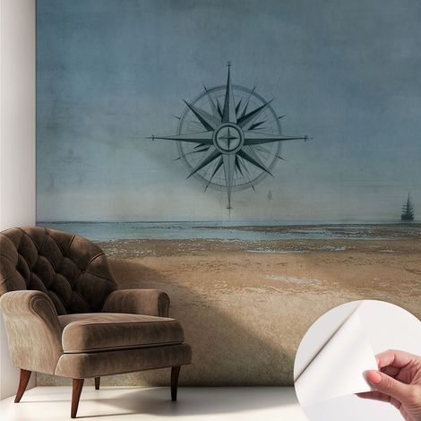 Fototapete Selbstklebend - Büro Wandgestaltung - Wanddekoration Wohnzimmer Maritime Abenteuer 250x250 cm (1/5)