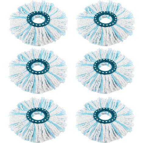 Packung mit 6 Ersatzköpfen für Leifheit Clean Twist Disc Mop/Clean Twist Disc Mop Ergo, Mikrofasermopp für alle Böden, Doppelfasermopp mit effizienter Wasseraufnahme und starker Reinigungswirkung. (1/5)