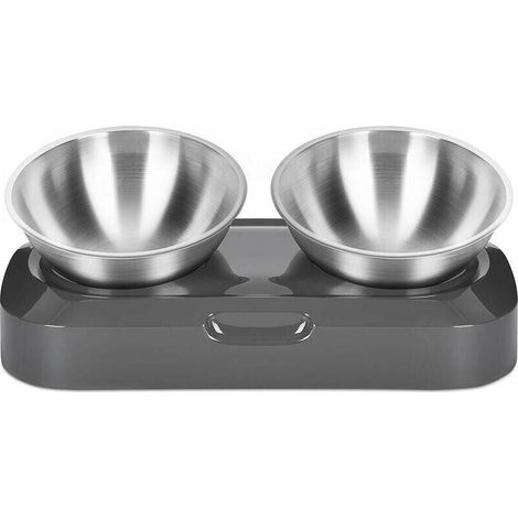 Gamelle pour chat, gamelle pour chat inclinée à 15° Protège-nuque anti-vomissements Gamelle surélevée antidérapante pour chat - Bol d'alimentation réglable (1/5)