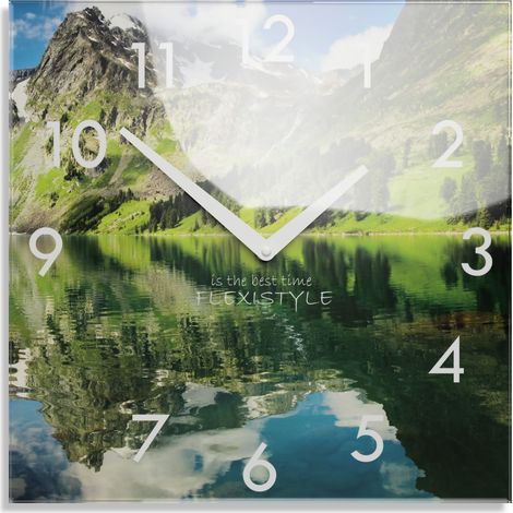 Moderne, geräuschlose Wanduhr Berge (1/4)