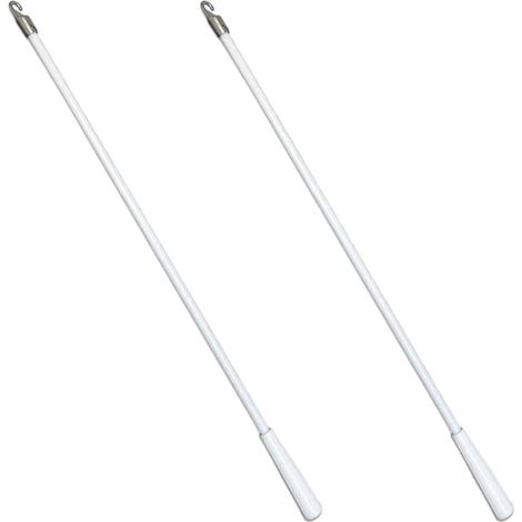 Set di 2 bacchette di ricambio in fibra di vetro con gancio in metallo per tende verticali da 43 cm